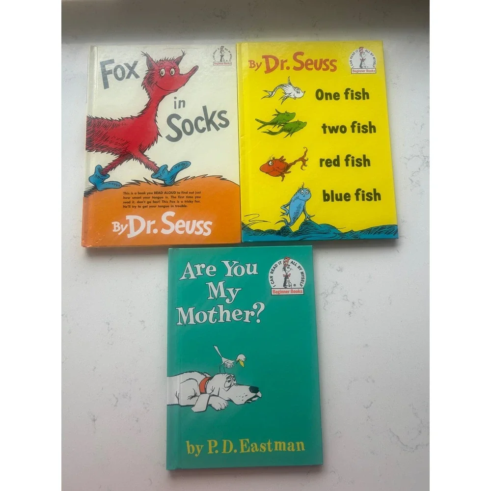 Dr Seuss Beginner Books Lot Fox‎ in Socks One Fish Two Fish Are You My Mother